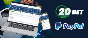 Logos de 20Bet y PayPal