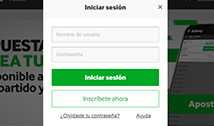 Pantalla de inicio de la casa de apuestas Betway.