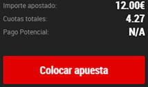 Realización de una apuesta deportiva en Paf