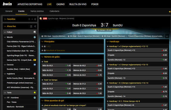 Retransmisión en directo de la casa de apuestas bwin de la liga de balonmano femenina en Ucrania.