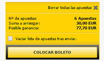 Realización de una apuesta en Interwetten