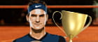 Roger Federer sujetando un premio