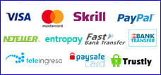 Imagen con los logos de todos los métodos de pago disponibles desde la aplicación para móvil de William Hill.