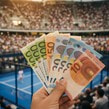 Billetes sobre el fondo de un torneo de pádel