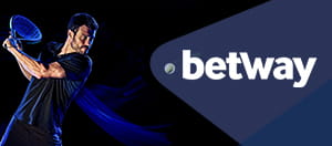 Jugador de tenis y el logo de Betway