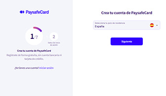 Página para vincular una cuenta de PaysafeCard a tu cuenta en una casa de apuestas.