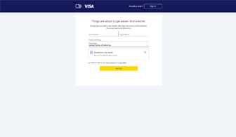 Página para vincular una cuenta de Visa a tu cuenta en una casa de apuestas.