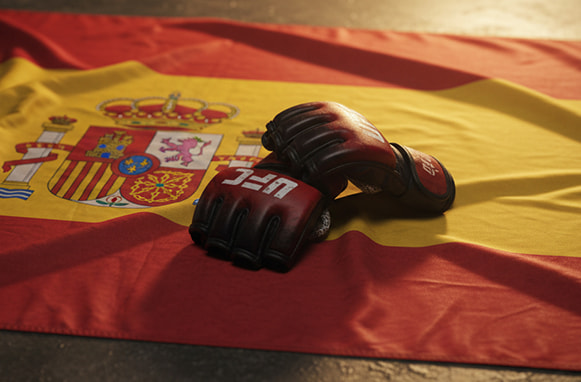 El español Joel Álvarez ante otro luchador dentro de un octógono de la UFC.